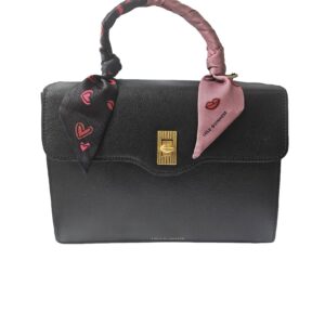 Lulu Guinness Large Lip Turn Lock Queenie Handbag with scarf